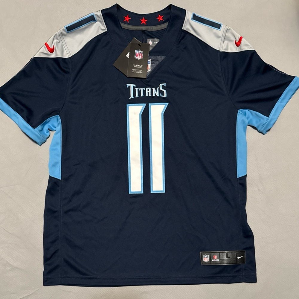 NFL Nike Tennessee Titans Navy and Light Blue #11 AJ BROWN Men's Jersey NWT